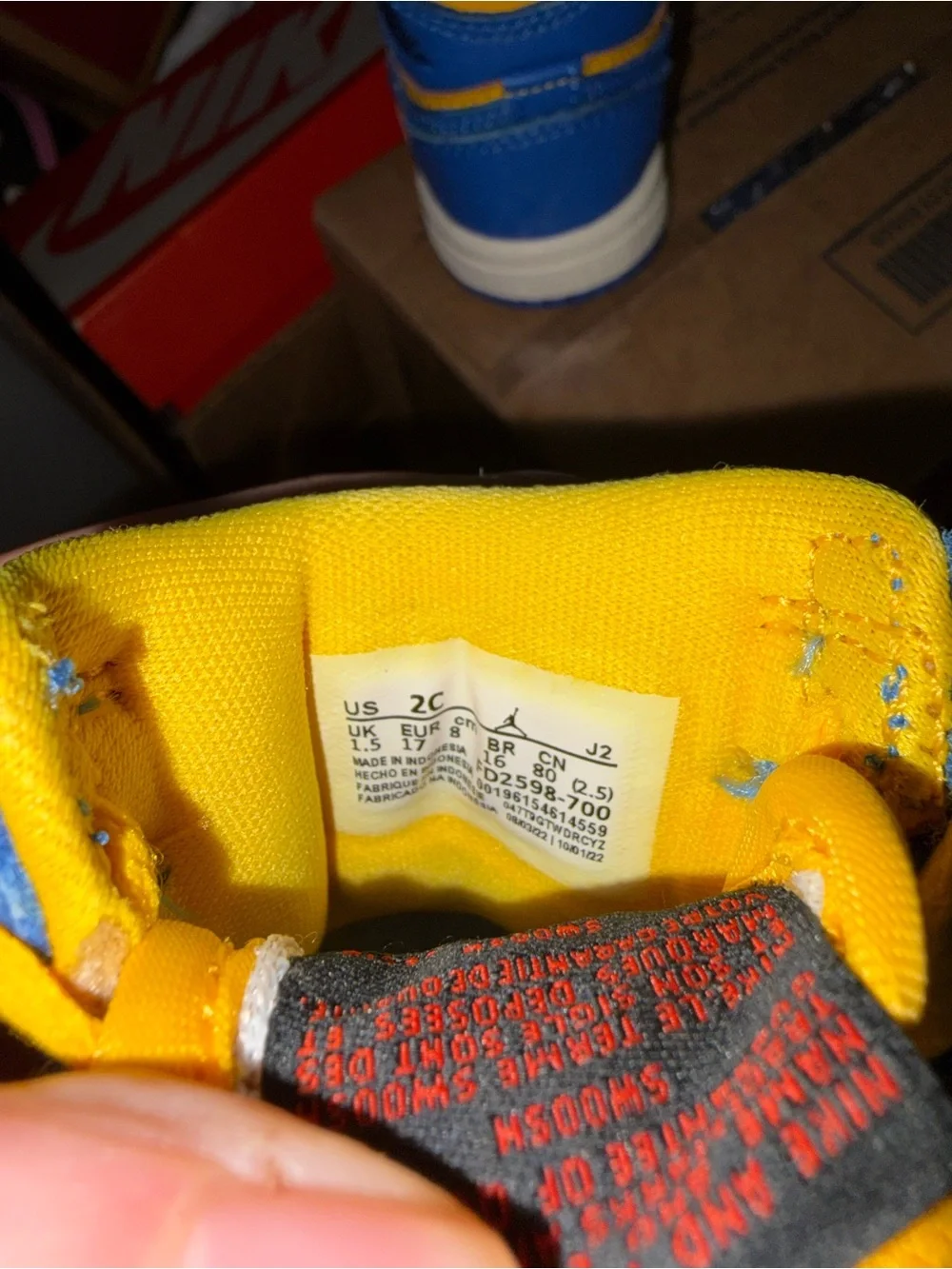 Nike Kids Blue and Yellow High-Top Sneaker (Toddler)